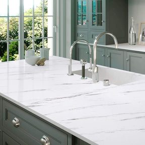 White & Grey | Marble Sheet Sticker 60x200cm | Waterproof Self-Adhesive PVC Wallpaper for Furniture Walls
