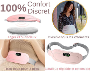 Digital Period Heating Pad & Vibrating Belt | Fast Menstrual Cramp Relief | Rechargeable & Portable