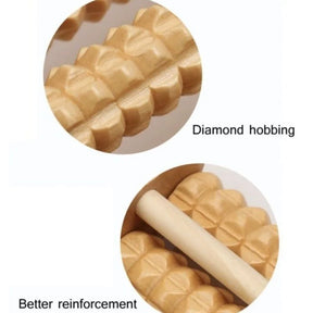 Wooden Foot Roller Massager |  Manual Reflexology Therapy Tool for Pain Relief, Stress Relaxation & Foot Care